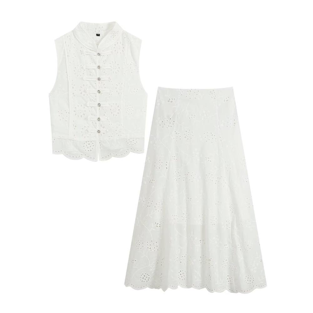 Women Embroidered Eyelet Skirt - Midi Skirt Floral recension och pris