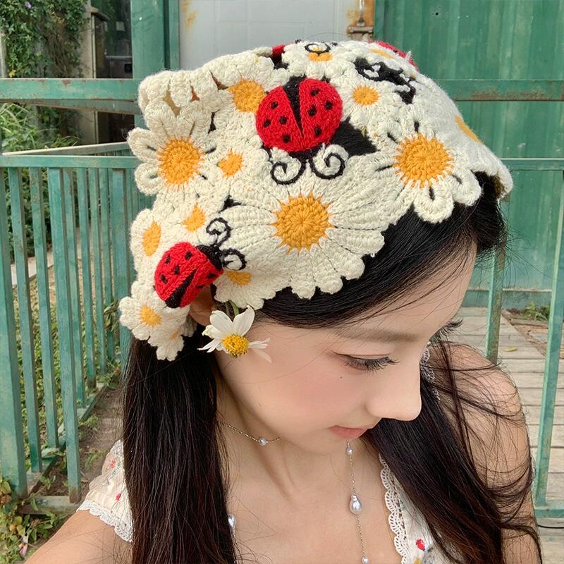 Korean Sweet Cute Handmade Cro - Headband Summer Knit recension och pris