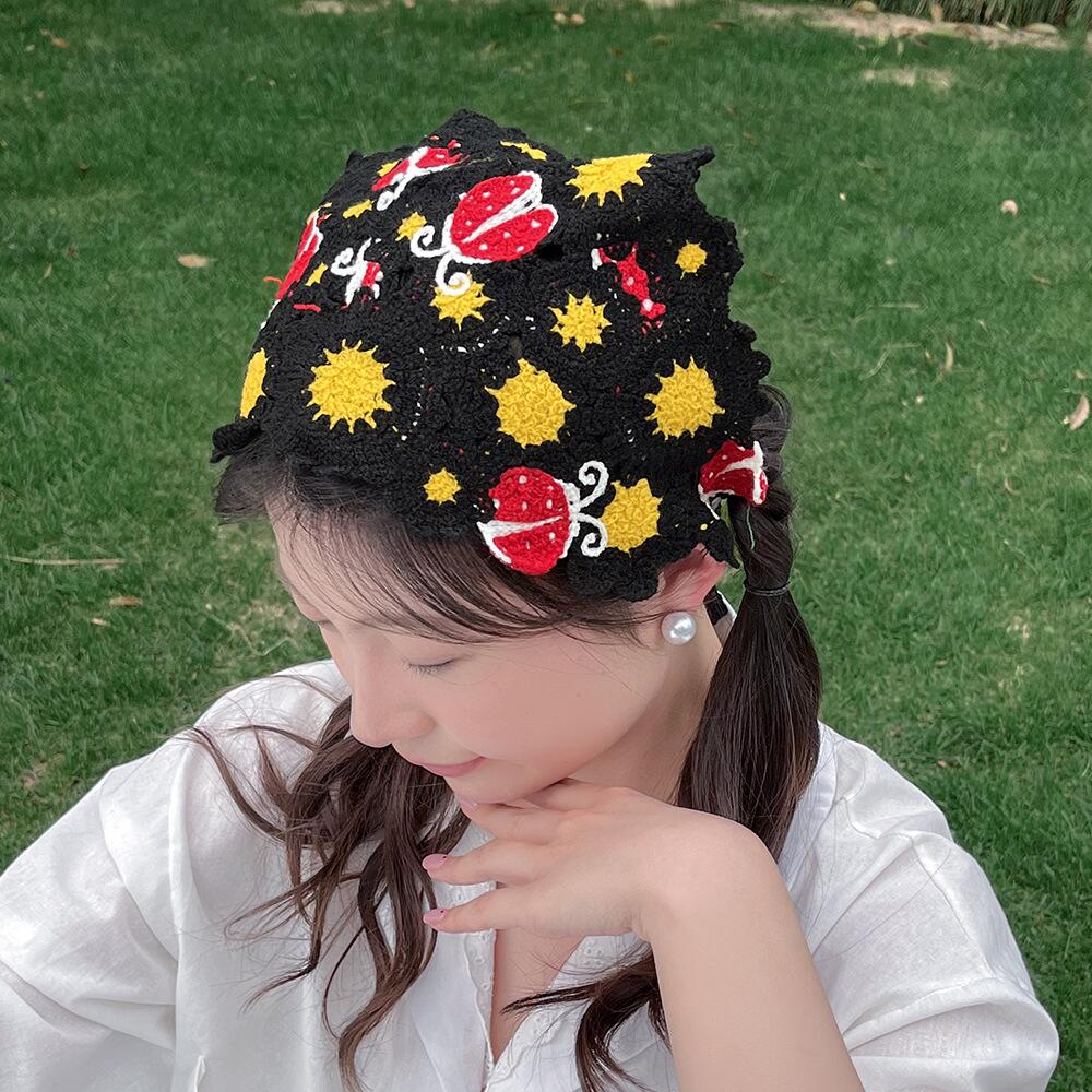 Korean Sweet Cute Handmade Cro - Headband Summer Knit recension och pris