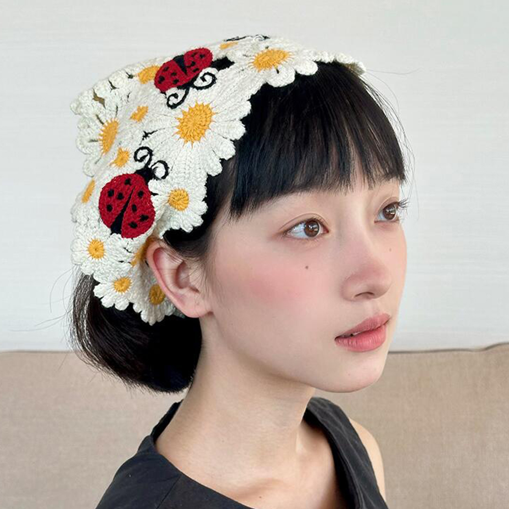 Korean Sweet Cute Handmade Cro - Headband Summer Knit recension och pris